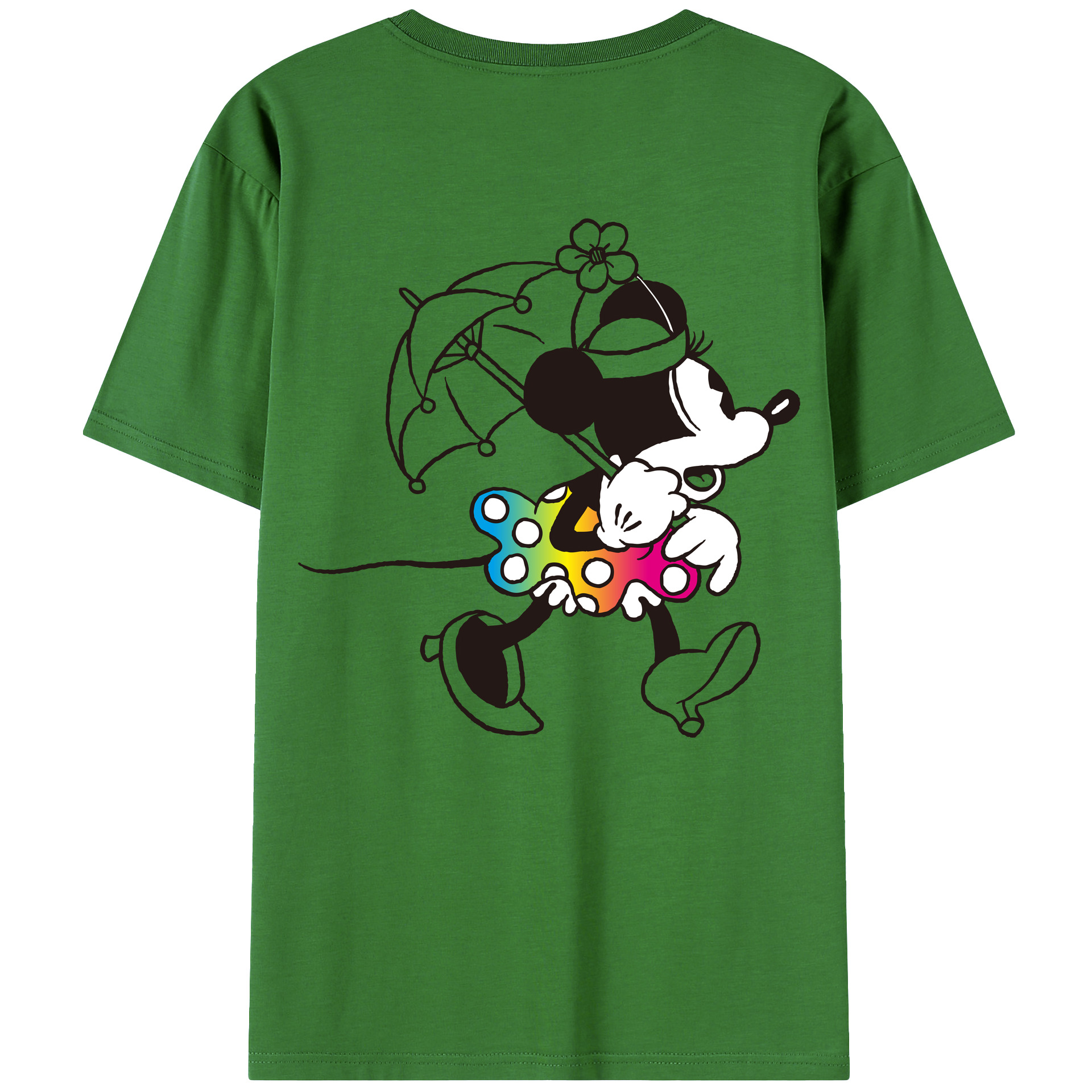 （画像用） ミッキーマウス Mickey Mouse レディース半袖Tシャツ(バックプリント)